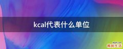 kcal代表什么单位