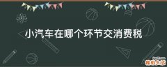 小汽车在哪个环节交消费税