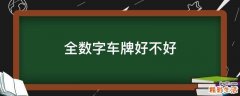 全数字车牌好不好