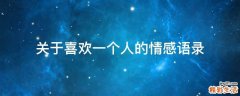 关于喜欢一个人的情感语录