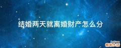 结婚两天就离婚财产怎么分