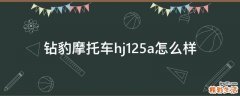 钻豹摩托车hj125a怎么样