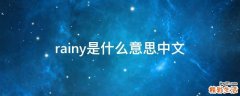 rainy是什么意思中文