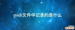 midi文件中记录的是什么