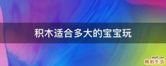 积木适合多大的宝宝玩