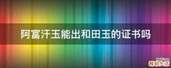 阿富汗玉能出和田玉的证书吗