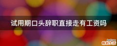 试用期口头辞职直接走有工资吗