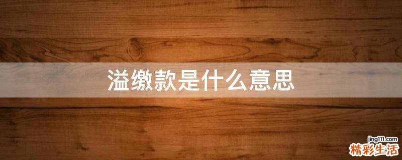 溢缴款是什么意思