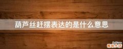 葫芦丝赶摆表达的是什么意思