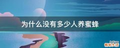 为什么没有多少人养蜜蜂