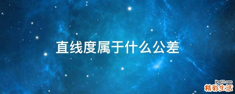 直线度属于什么公差