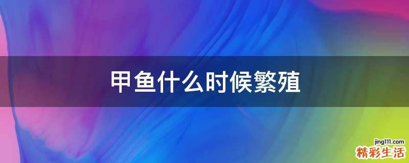 甲鱼什么时候繁殖