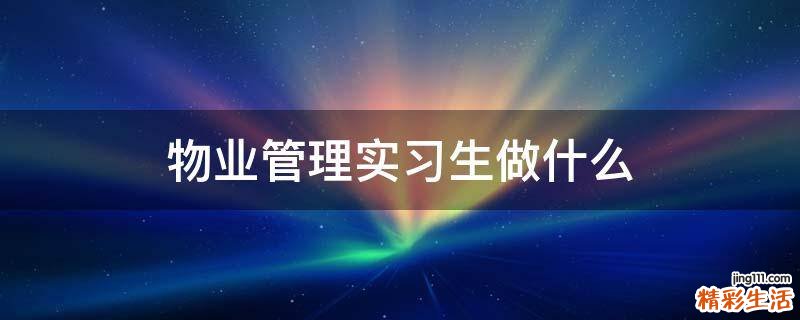 物业管理实习生做什么