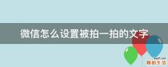 微信怎么设置被拍一拍的文字