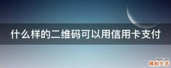 什么样的二维码可以用信用卡支付