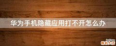 华为手机隐藏应用打不开怎么办