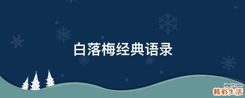 白落梅经典语录