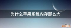 为什么苹果系统内存那么大