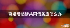 离婚后起诉共同债务应怎么办