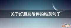 关于好朋友陪伴的唯美句子