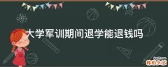 大学军训期间退学能退钱吗