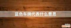 蓝色车牌代表什么意思
