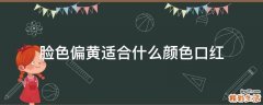 脸色偏黄适合什么颜色口红