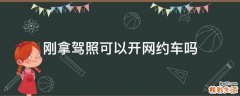 刚拿驾照可以开网约车吗