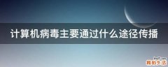 计算机病毒主要通过什么途径传播