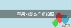 苹果xs怎么广角拍照