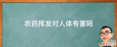 农药挥发对人体有害吗