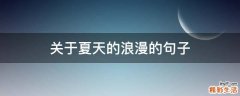 关于夏天的浪漫的句子