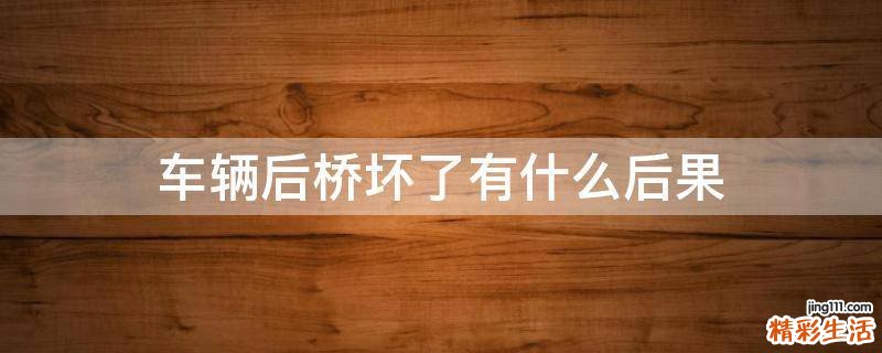 车辆后桥坏了有什么后果
