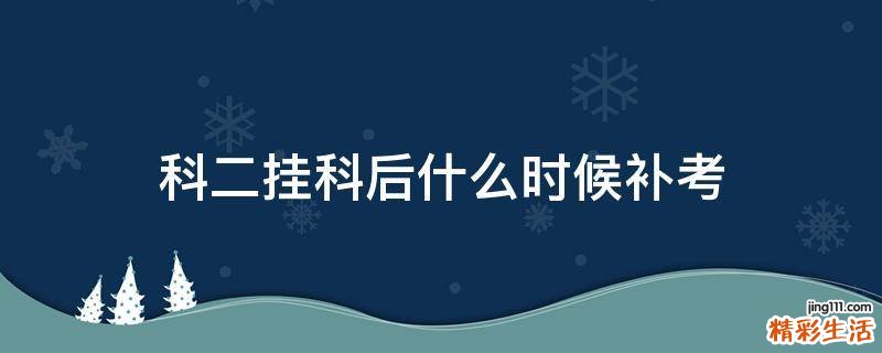科二挂科后什么时候补考