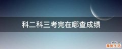 科二科三考完在哪查成绩