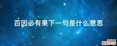 百因必有果下一句是什么意思