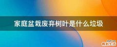 家庭盆栽废弃树叶是什么垃圾