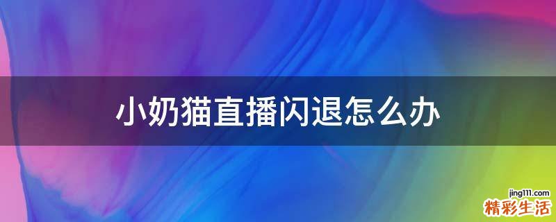小奶猫直播闪退怎么办