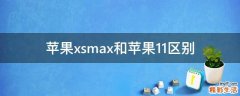 苹果xsmax和苹果11区别