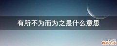 有所不为而为之是什么意思