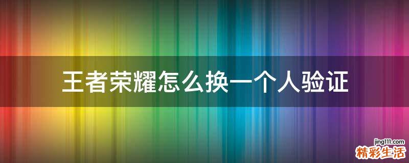 王者荣耀怎么换一个人验证