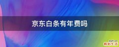 京东白条有年费吗