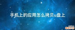 手機上的應(yīng)用怎么拷貝u盤上