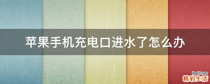 苹果手机充电口进水了怎么办