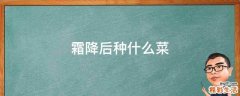 霜降后种什么菜