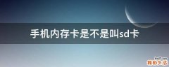 手机内存卡是不是叫sd卡