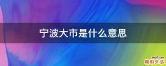 宁波大市是什么意思