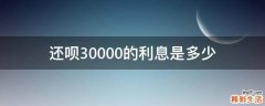 还呗30000的利息是多少