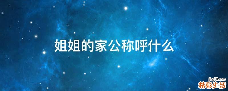 姐姐的家公称呼什么