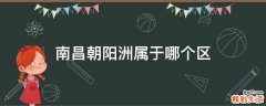 南昌朝阳洲属于哪个区